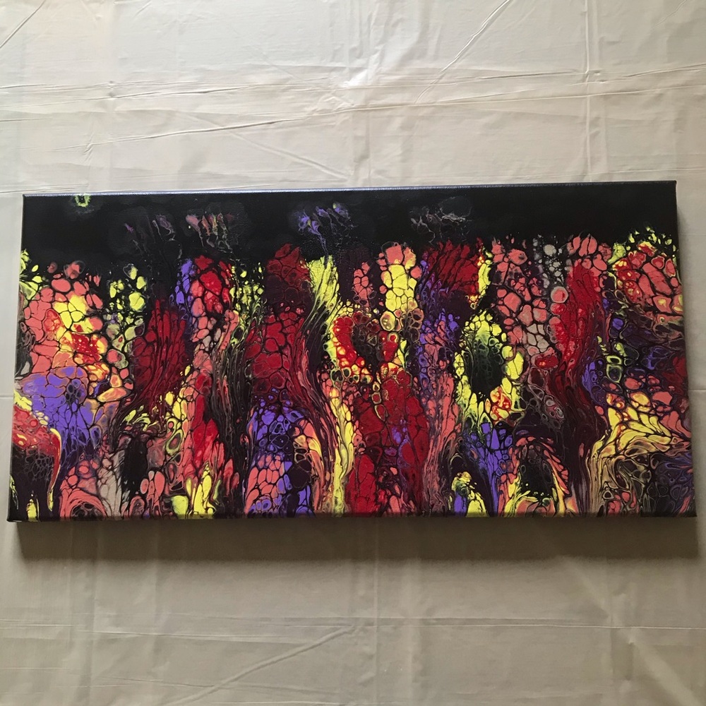 10x20 inch acrylic pour canvas